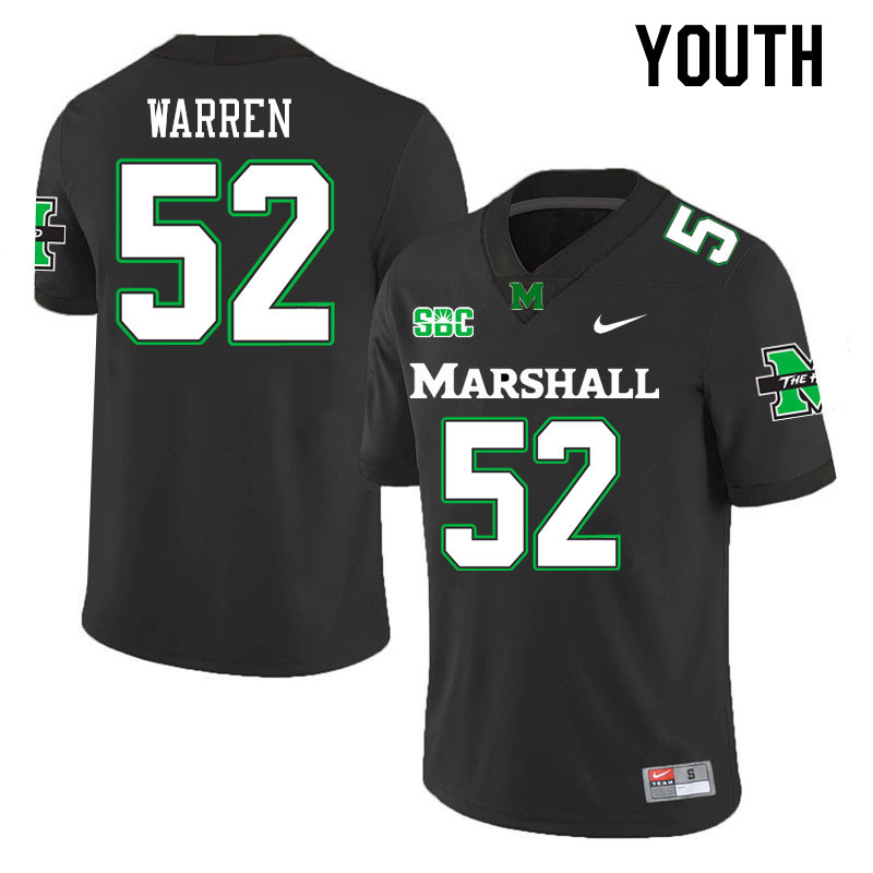 Youth #52 Mikailin Warren Marshall Thundering Herd SBC Conference College Football Jerseys Stitched-